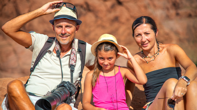 Parents and daughter at Grand Canyon