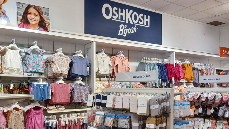 An interior of an OshKosh B'gosh clothing store
