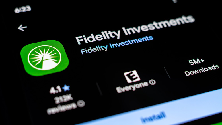 Screenshot of the Fidelity Investments Mobile app