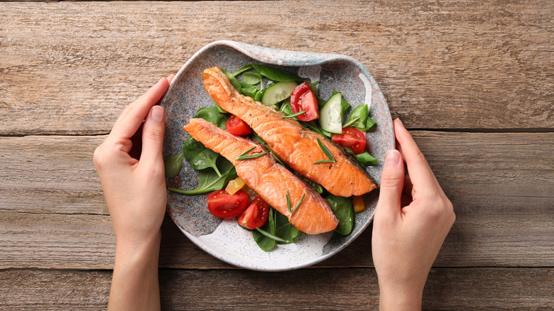 plate of salmon