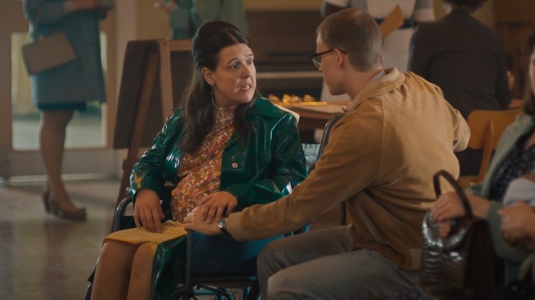 Scene from Call the Midwife where Doreen visits Dr. Turner's Surgery clinic