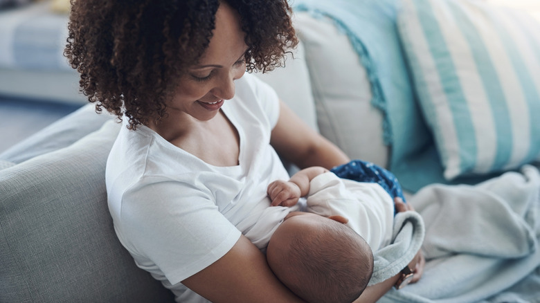 mother and baby breast feeding