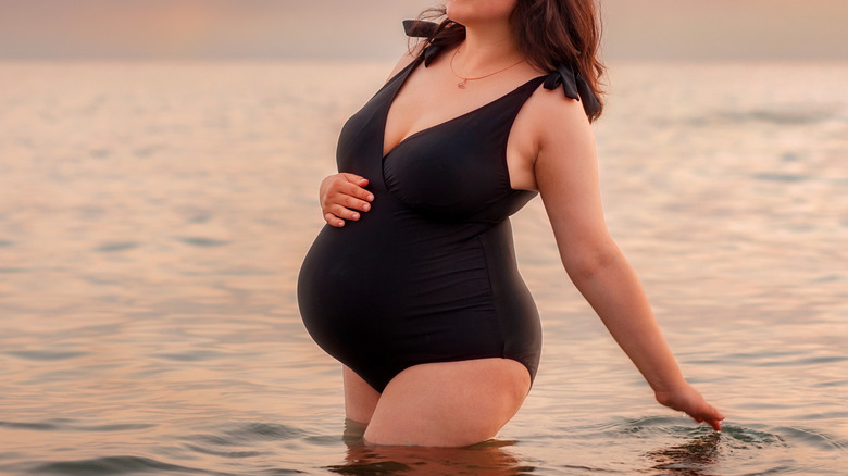 pregnant woman in the water