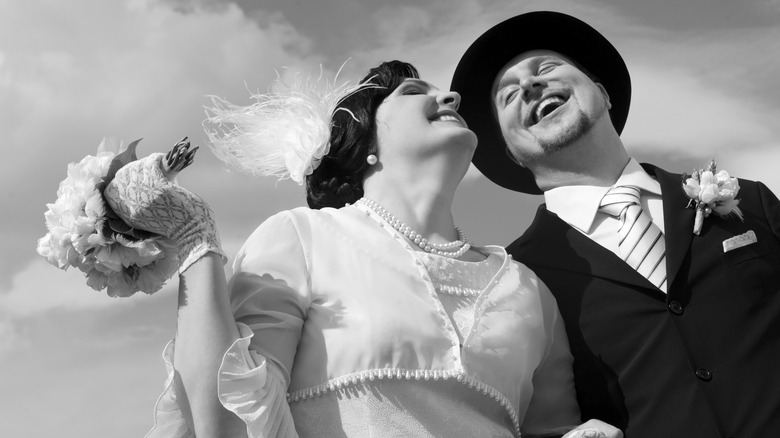 retro style picture of 1930s couple