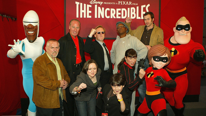 Cast of "The Incredibles" with costumed players