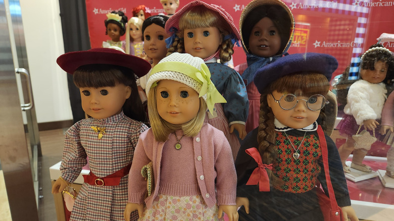 Group of American Girl historical dolls