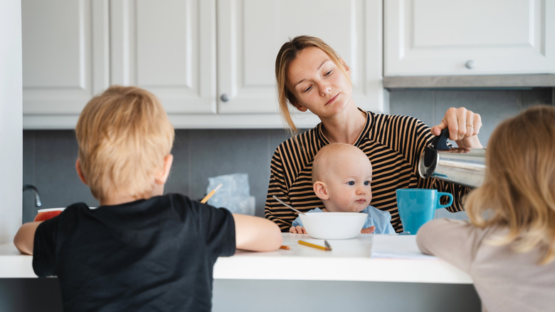 morning routine with three small children