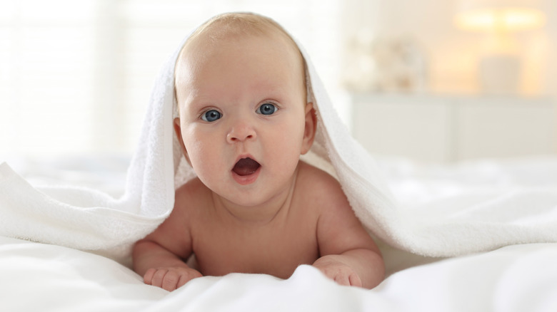 Baby in a white towel