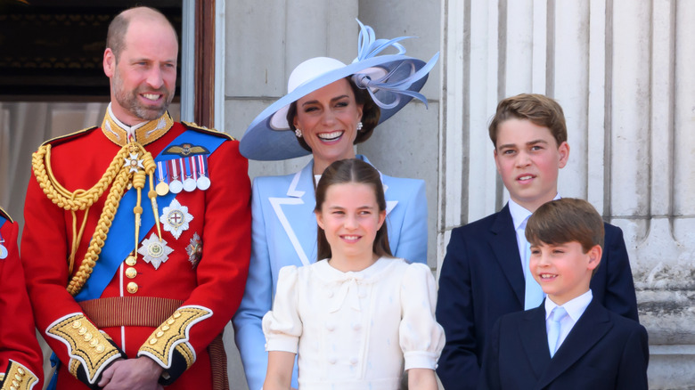 Prince William and family on balcony at Trooping the Colour 2026