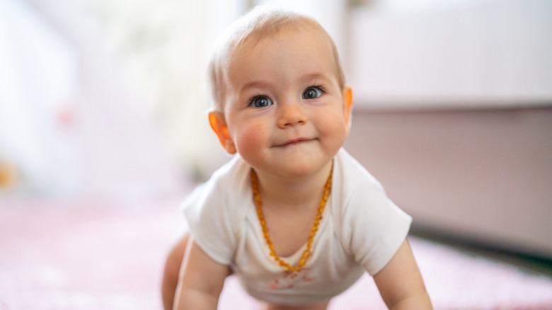 Crawling baby girl