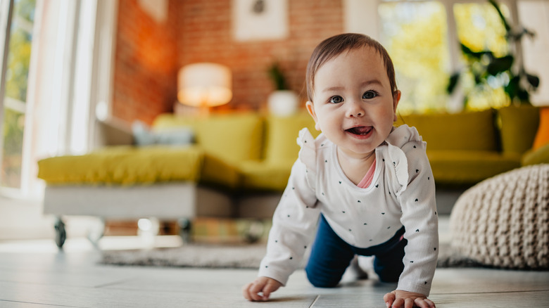 Crawling baby girl