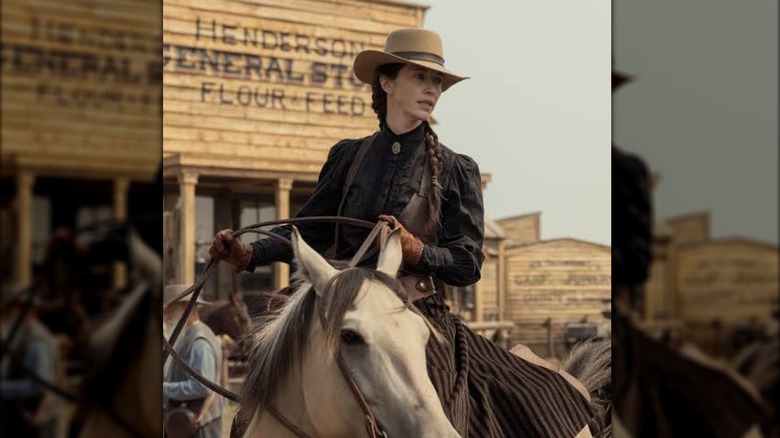Lacey Aubert on a horse in the 2026 "Little House on the Prairie"